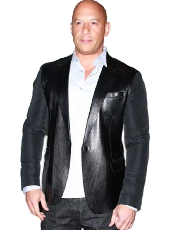 Buy Vin Diesel Black Leather Classic Blazer-mjacket.com