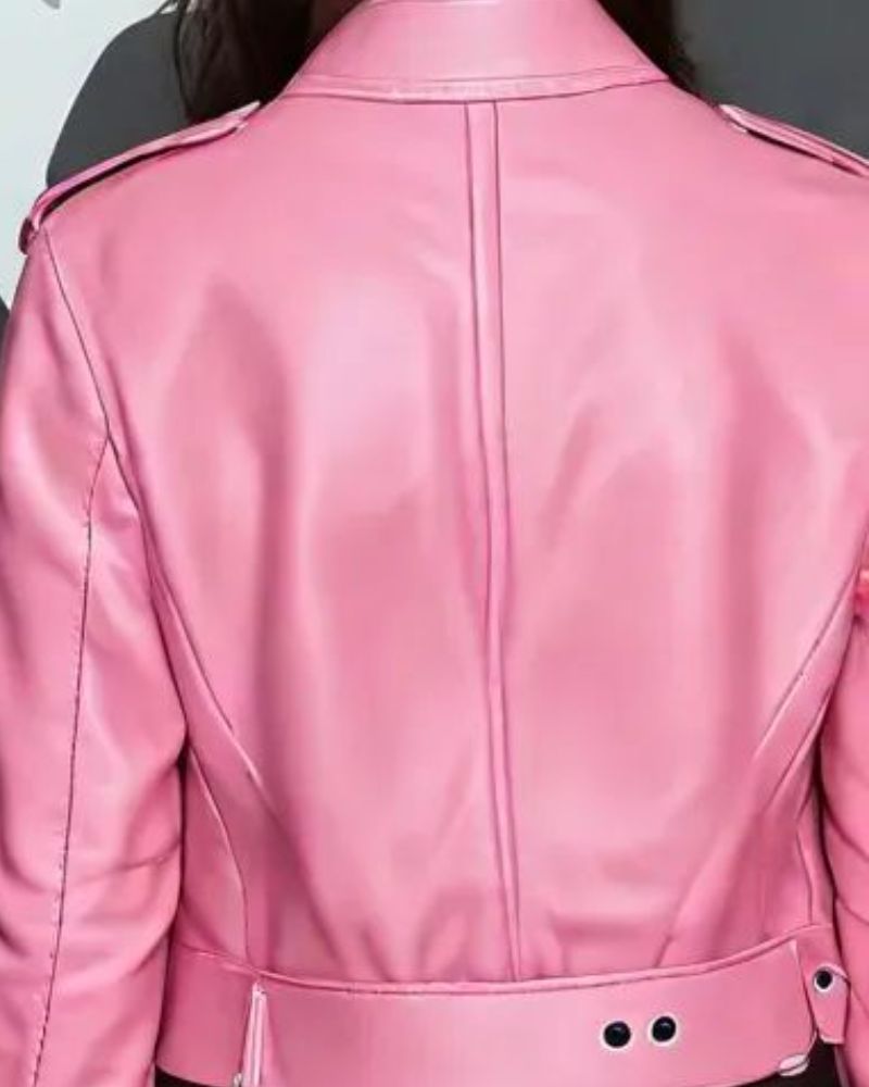 Kardashian Pink Leather Jacket 