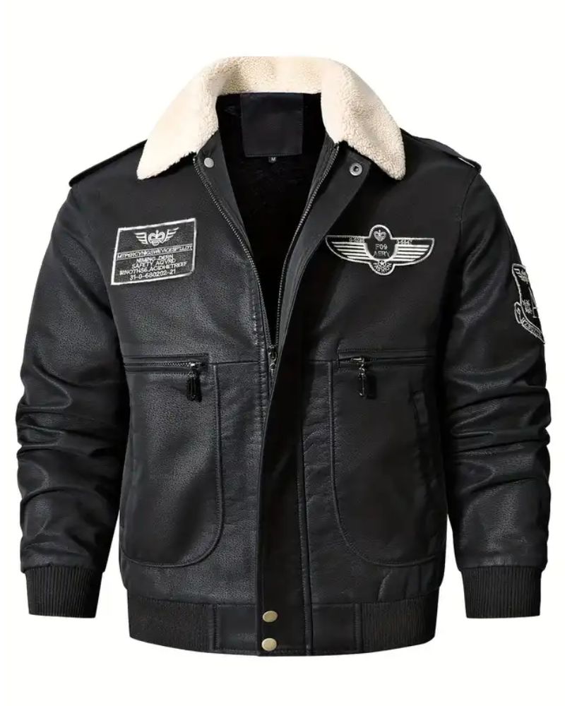 Cow Hide Leather Flight Bomber Jacket