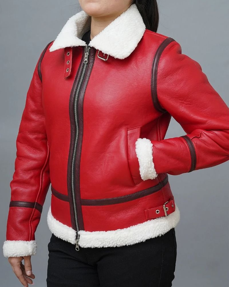 Christmas Men Red Leather Jacket