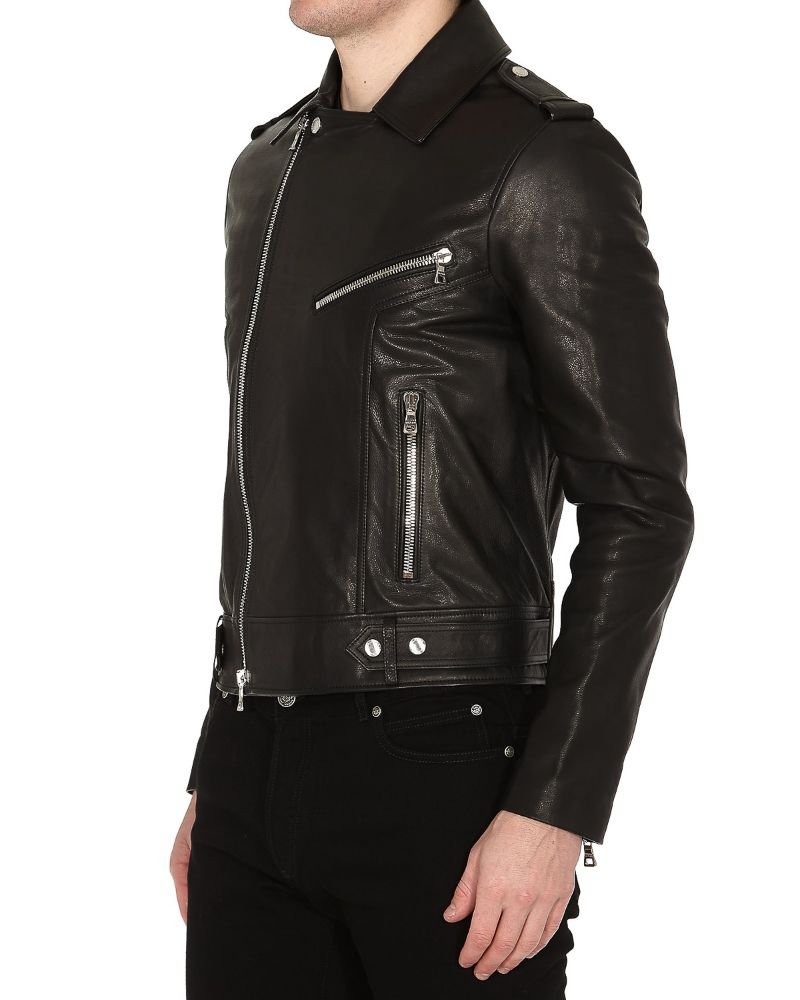 Black Biker Leather jacket