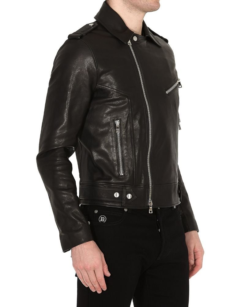 Black Biker Leather jacket