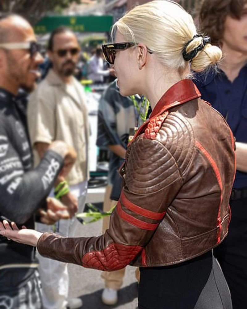 Anya Taylor Joy F1 GP Monaco Leather Jacket