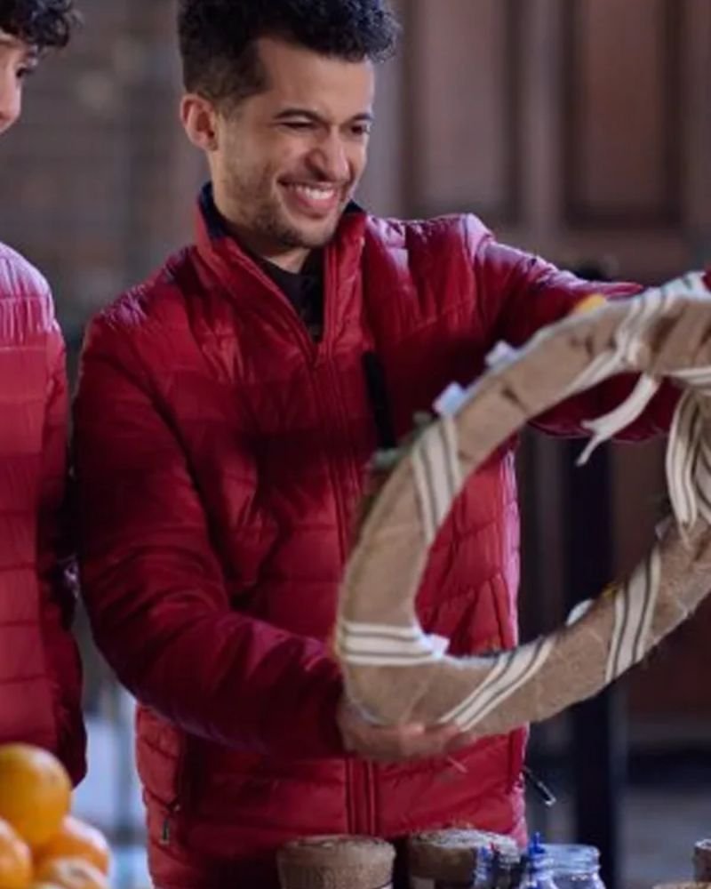 Jordan Fisher-Inspired Red Quilted Jacket