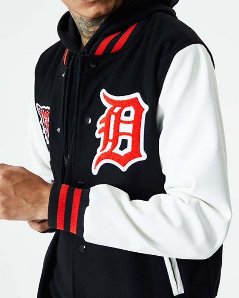 Introducing the Detroit Tigers Letterman White and Black iconic wool Jacket