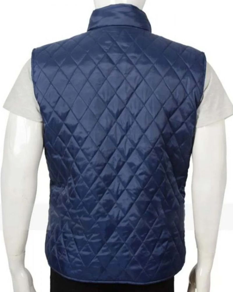 Kevin Costner Yellowstone Blue Quilted Vest