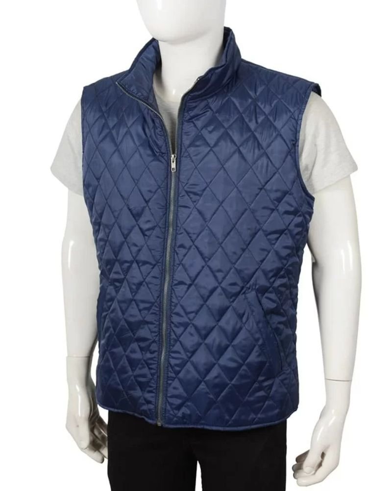 Kevin Costner Yellowstone Blue Quilted Vest