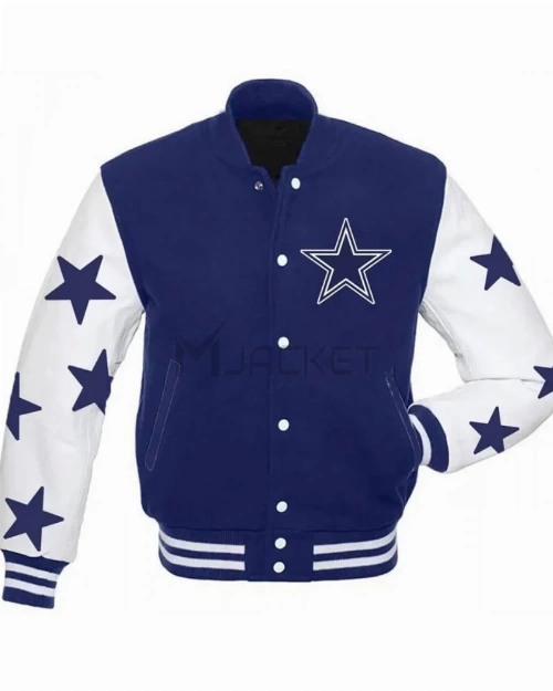 Dallas Cowboys Old English Wool Grey Varsity Jacket