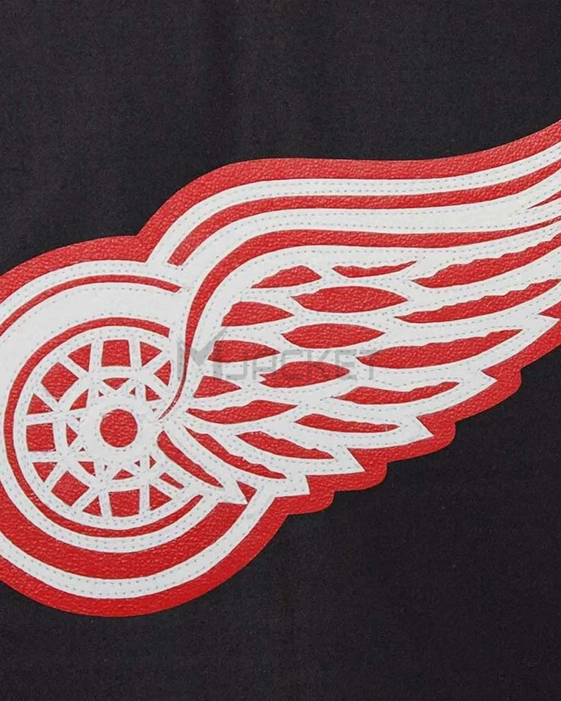 Detroit Red Wings Black and White Two-Tone Varsity Jacket - image 5