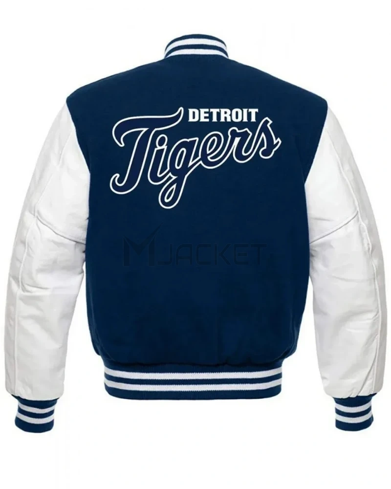 Detroit Tigers Letterman Blue and White Jacket - image 2