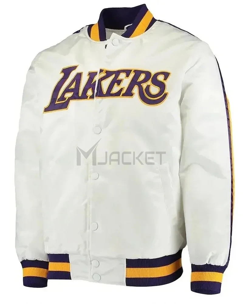 LA Lakers Competition Striped Satin Jacket - image 2