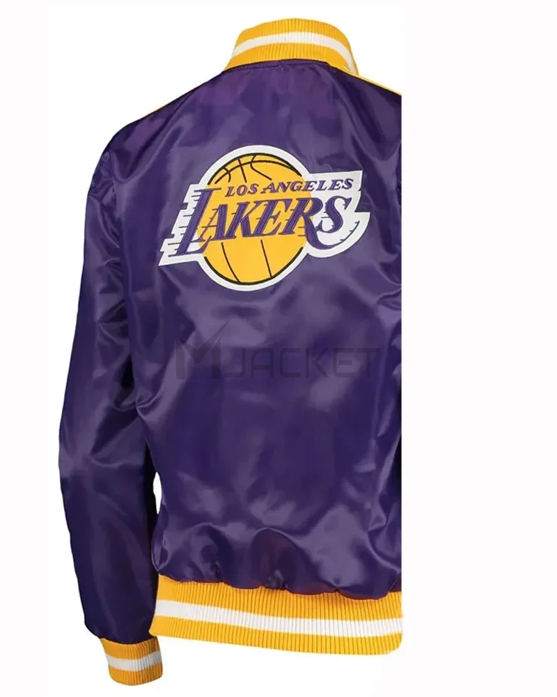 LA Lakers Competition Striped Satin Jacket - image 3