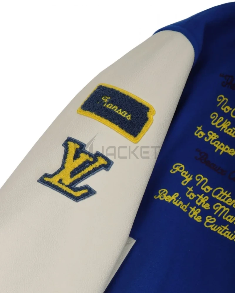 Letterman Wizard of Oz Plain Rainbow Blue and White Jacket - image 5