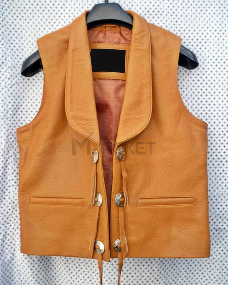 Lorne Greene Bonanza Leather Vest - image 10