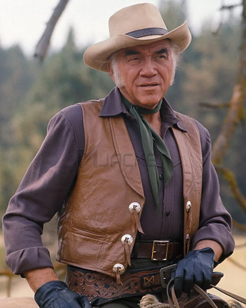 Lorne Greene Bonanza Leather Vest - image 12