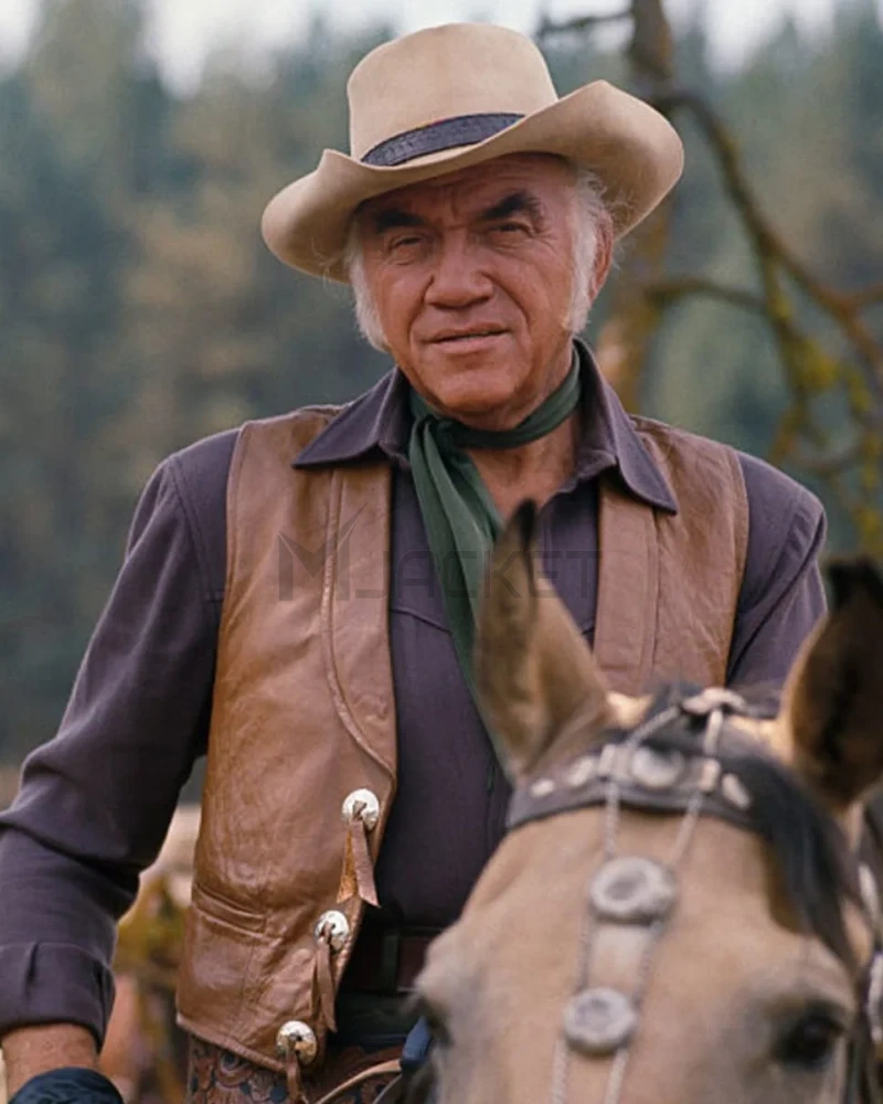 Lorne Greene Bonanza Leather Vest - image 14