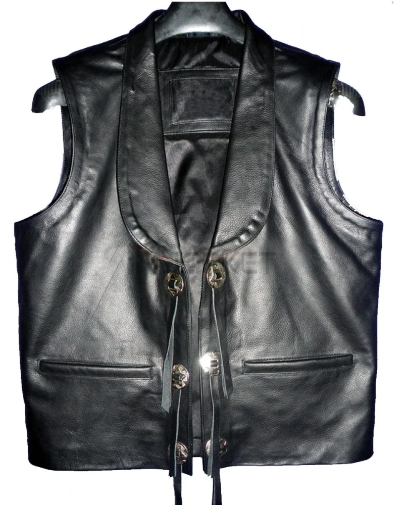 Lorne Greene Bonanza Leather Vest - image 5